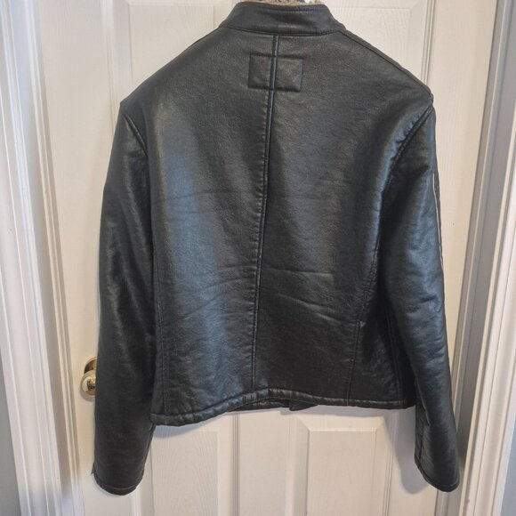 Armani Jeans Faux Shearling Motorcycle Jacket - Picture 3 of 5